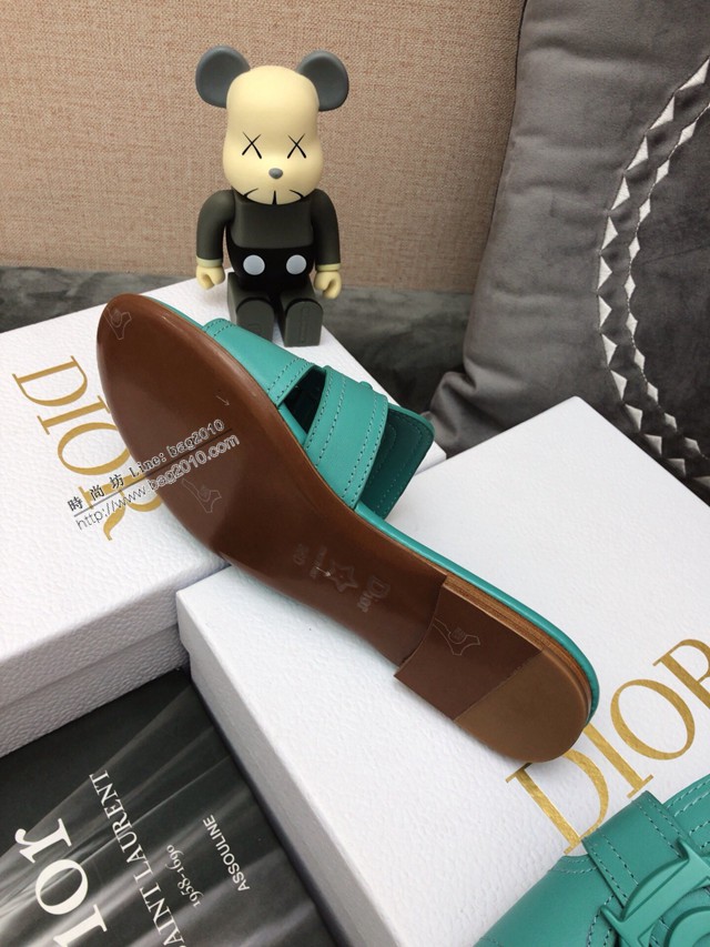 Dior迪奧2021春夏新款果凍色女鞋 CD字母logo五金扣平底鏤空人字拖夾趾涼鞋 dx2854